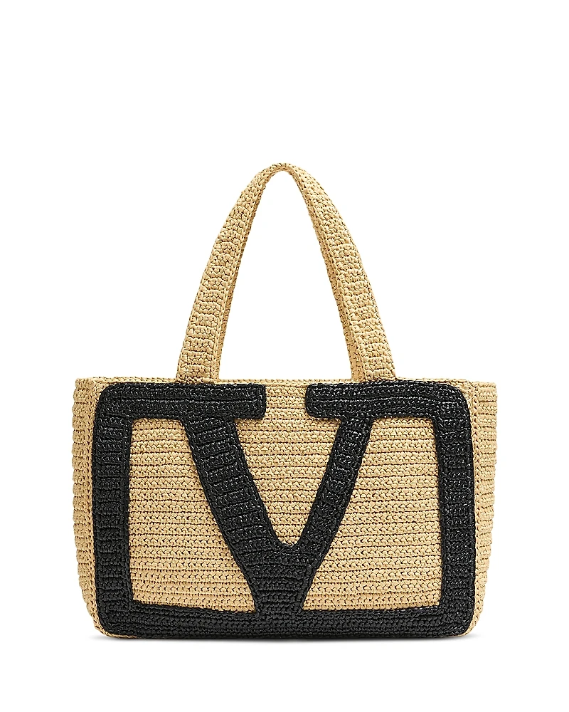 Valentino Garavani Viva Superstar Large Raffia Shopping Tote Bag