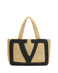 Valentino Garavani Viva Superstar Large Raffia Shopping Tote Bag