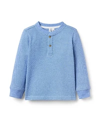 Janie and Jack Boys' Textured Jacquard Henley Tee - Baby, Little Kid, Big Kid