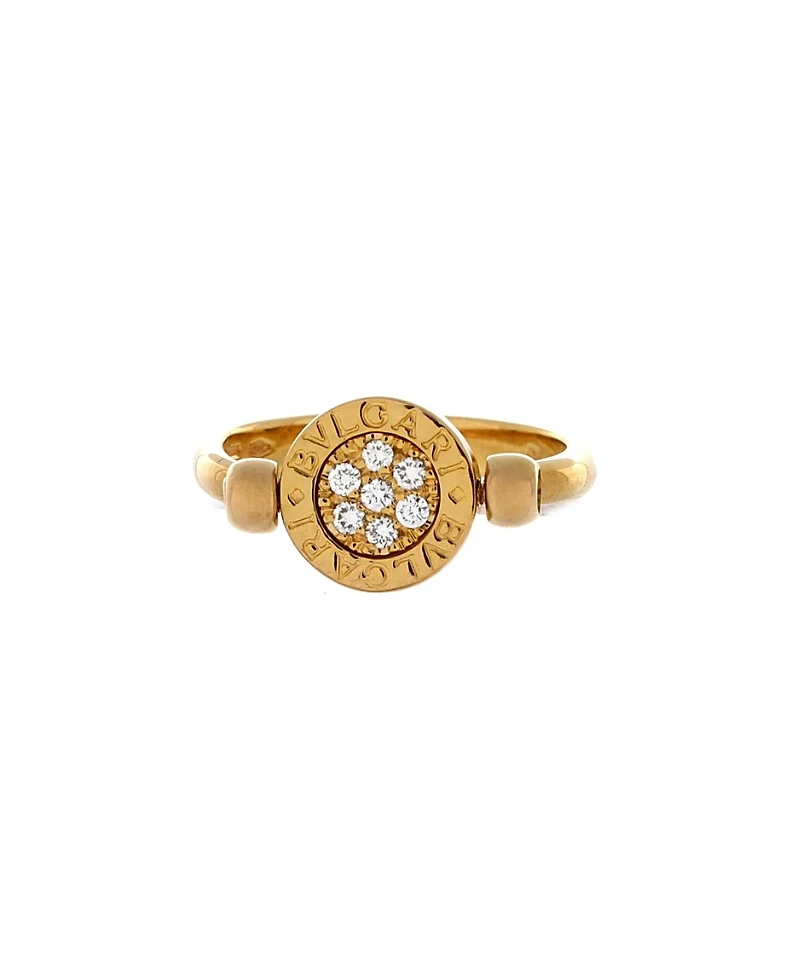 Pre-Owned Bvlgari Bvlgari Bvlgari Flip Ring 18K Gold with Diamonds and 18K White Gold