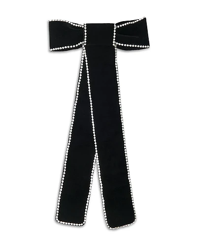 Maje Rhinestone Velvet Bow Hair Barrette