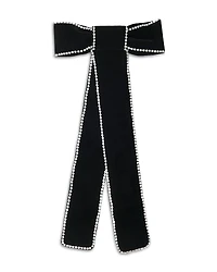 Maje Rhinestone Velvet Bow Hair Barrette