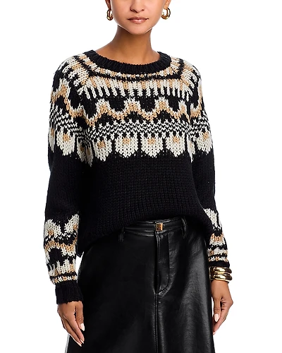 Aqua Fair Isle Crewneck Sweater - Exclusive
