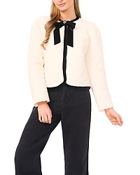CeCe Quilted Bow Trim Jacket
