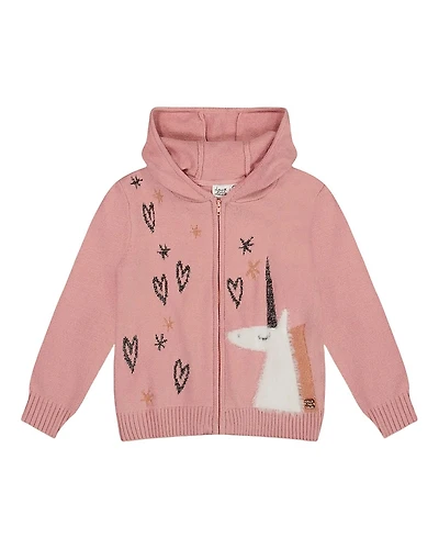 Deux par Girls' Hooded Knit Cardigan - Little Kid