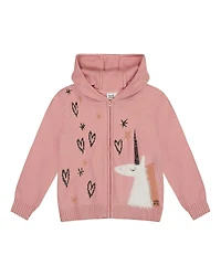 Deux par Girls' Hooded Knit Cardigan - Little Kid