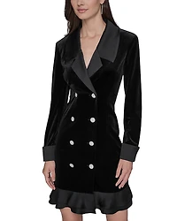 Karl Lagerfeld Paris Stretch Velvet Blazer Dress