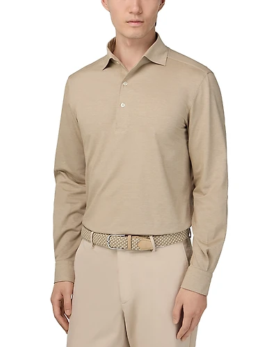 Boggi Milano Japanese Jersey Long Sleeve Polo Shirt