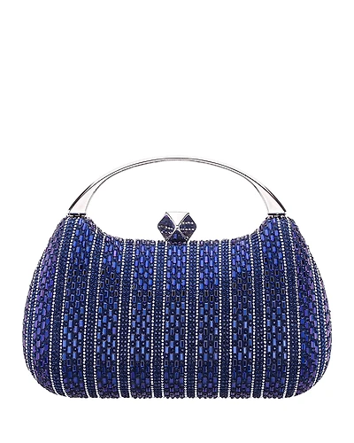 Aqua Crystal Minaudiere Clutch - Exclusive