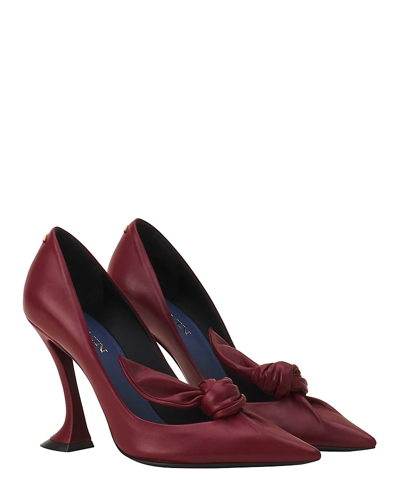 Lanvin Midnight Step Leather Bow Pump