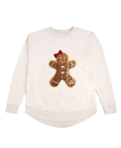 Sweet Wink Women's Gingerbread Sequin Patch Christmas Sweatshirt