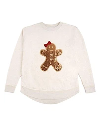 Sweet Wink Women's Gingerbread Sequin Patch Christmas Sweatshirt