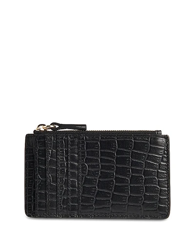 Whistles Croc Embossed Leather Card Holder