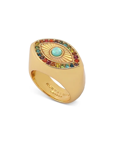 Kurt Geiger London Signature Rainbow Evil Eye Cocktail Ring