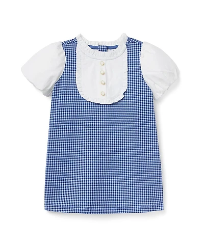 Janie and Jack Girls' Houndstooth Puff Sleeve Dress - Baby, Little Kid, Big Kid