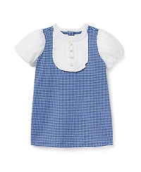 Janie and Jack Girls' Houndstooth Puff Sleeve Dress - Baby, Little Kid, Big Kid