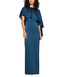 Theia Karis Cape Column Gown
