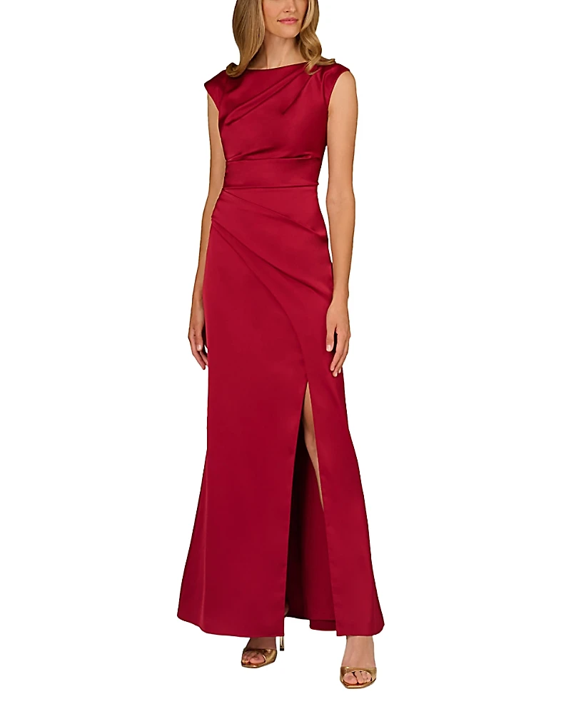 Aidan Mattox Draped Satin Dress