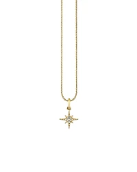 Sydney Evan 14K Yellow Gold Diamond Mini Pave Starburst Pendant Necklace, 18-20