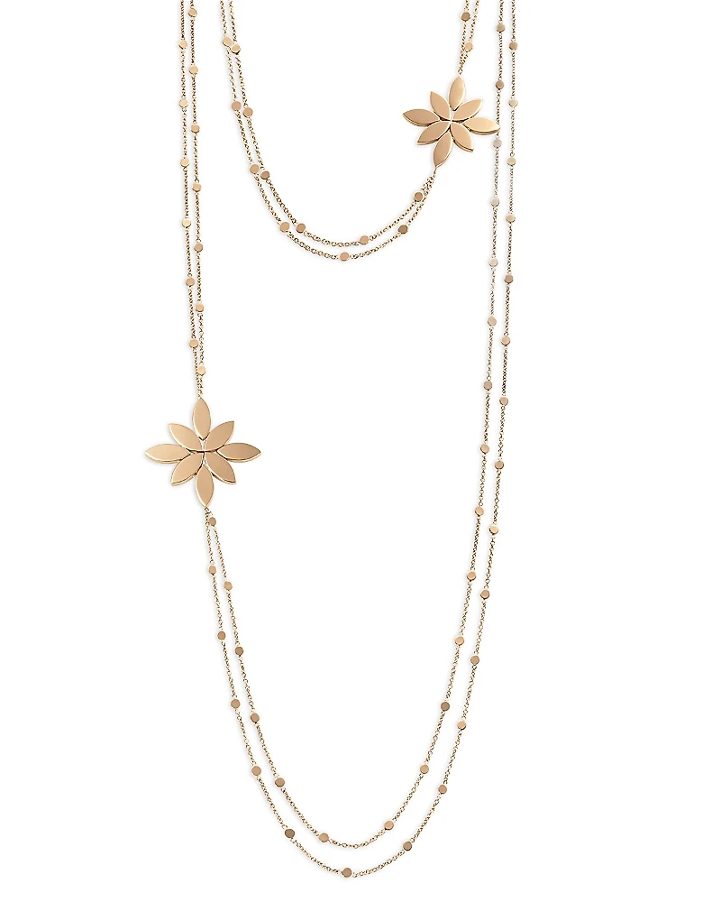 Pasquale Bruni 18K Rose Gold Ghirlanda Flower Layered Sautoir Necklace, 37.7