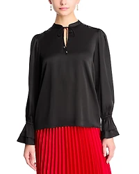 T Tahari Split Neck Blouse