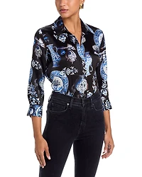 L'Agence Dani Silk Three Quarter Sleeve Blouse
