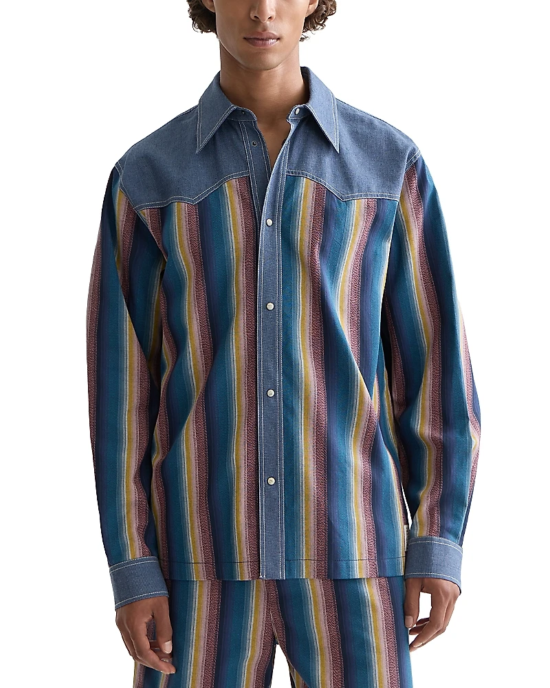 Scotch & Soda Western Long Sleeve Snap Front Shirt