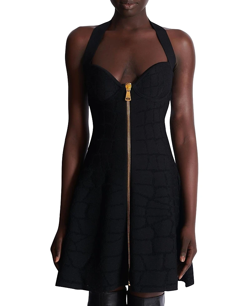 Balmain Flared Halterneck Dress