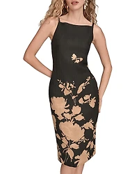 Donna Karan Metallic Print Sleeveless Dress