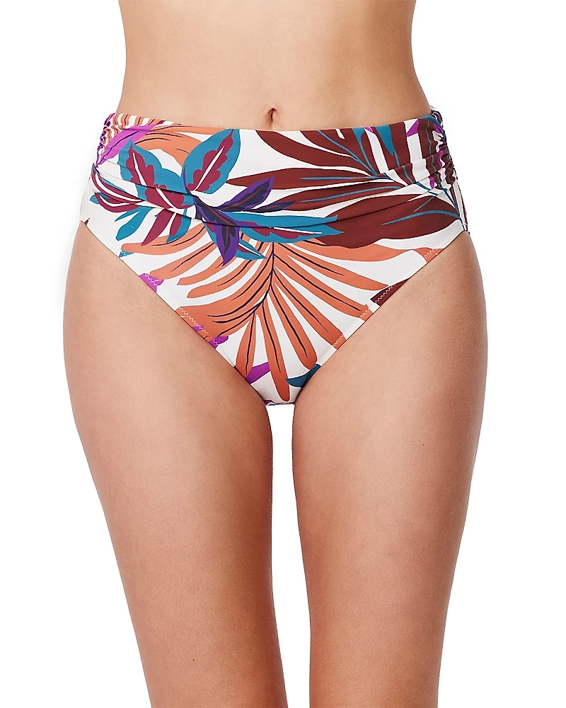 Gottex Plantopia Mid Rise Shirred Bikini Bottom