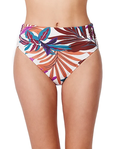 Gottex Plantopia Mid Rise Shirred Bikini Bottom