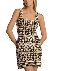 Elan Crochet Square Neck Swim Cover Up Dress