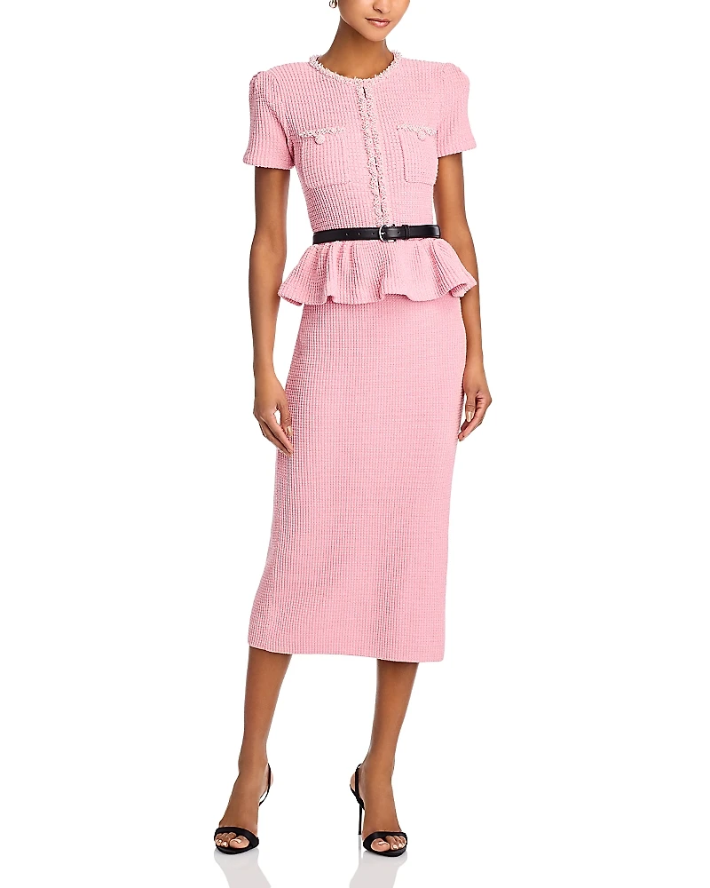 Self-Portrait Peplum Waist Midi Dress