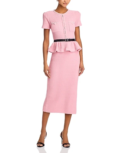 Self-Portrait Peplum Waist Midi Dress