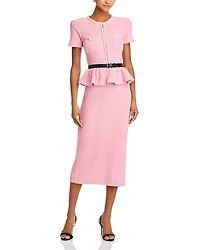Self-Portrait Peplum Waist Midi Dress