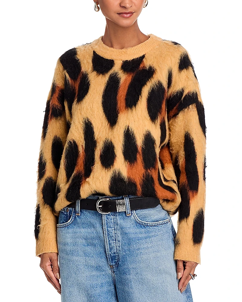 Aqua Eyelash Animal Print Sweatshirt - Exclusive