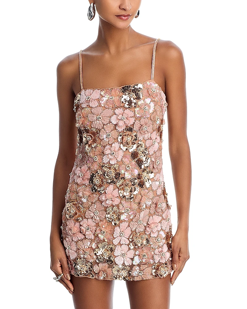 LoveShackFancy Aleria Sequined Mini Dress