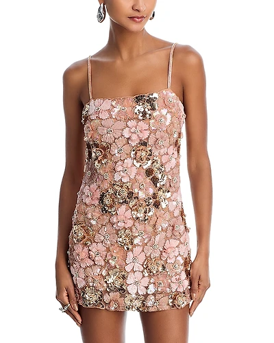 LoveShackFancy Aleria Sequined Mini Dress