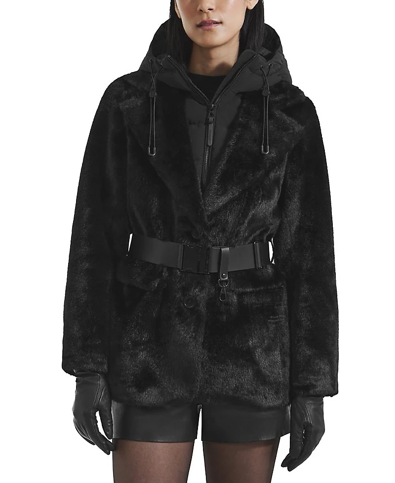 Rudsak Aspen Faux Fur Jacket With Removable Down Hood