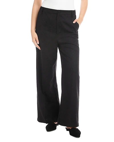 Karen Kane Rhinestone Embellished Wide Leg Trousers