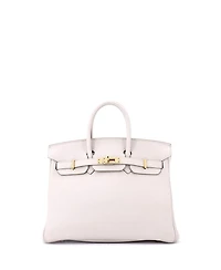 Pre-Owned HERMES Birkin 25 Handbag Light Togo with Rose Gold Hardware