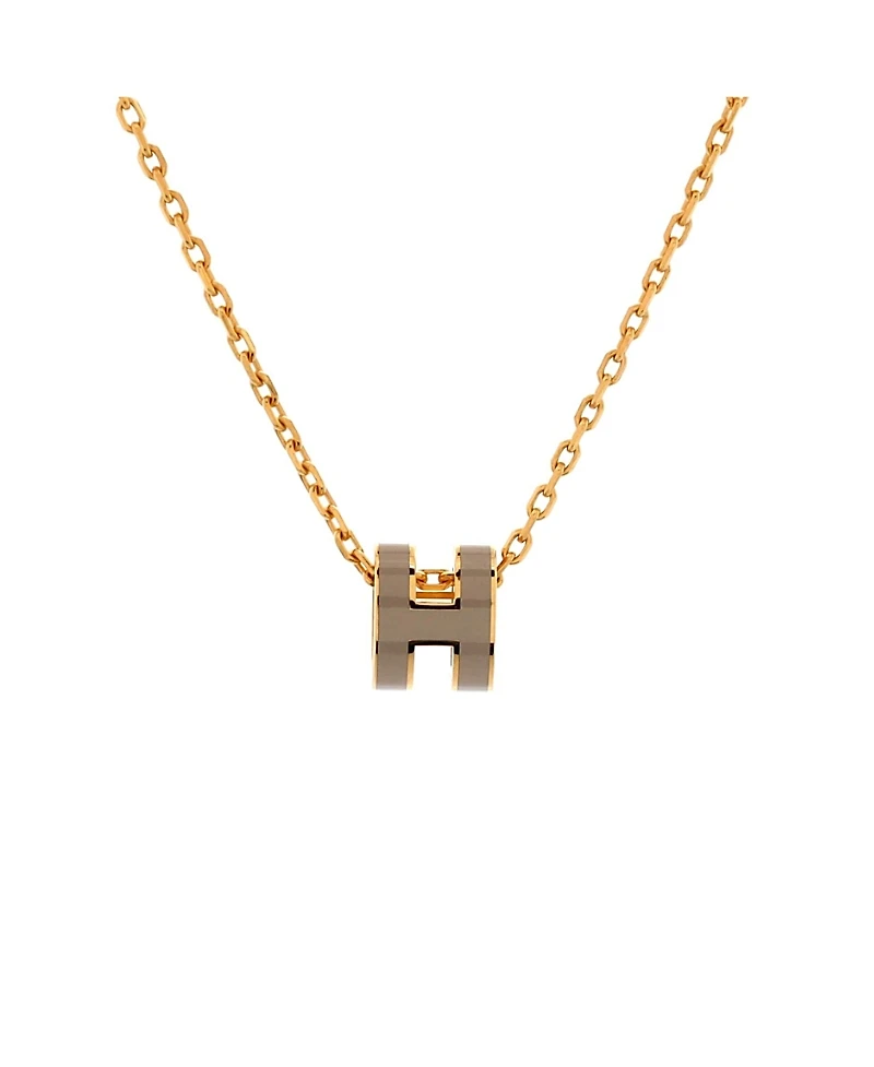Pre-Owned HERMES Mini Pop H Pendant Chain Necklace Metal and Enamel