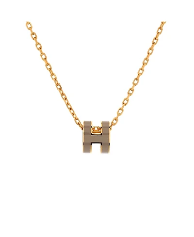 Pre-Owned HERMES Mini Pop H Pendant Chain Necklace Metal and Enamel