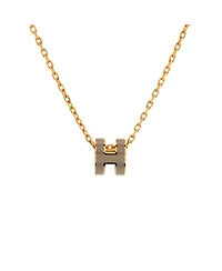 Pre-Owned HERMES Mini Pop H Pendant Chain Necklace Metal and Enamel