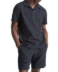 Vince Short Sleeve Seersucker Polo Shirt