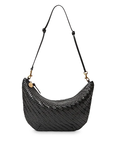 Clare V. Lune Woven Leather Shoulder Bag