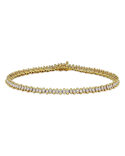 Suzanne Kalan 18K Yellow Gold Diamond Princess Tennis Bracelet