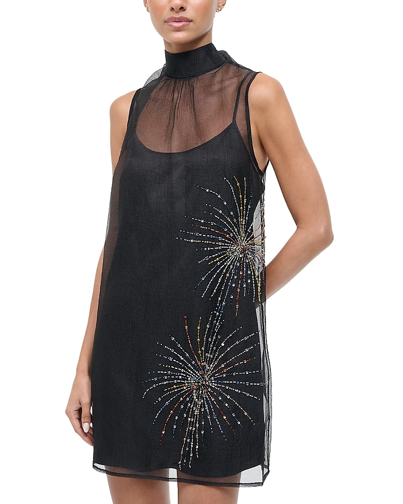 Staud Albee Embellished Mini Dress