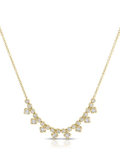 Ef Collection 14K Yellow Gold Ef Collection Diamond Princess & Round Kate Collar Necklace, 16-18