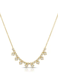 Ef Collection 14K Yellow Gold Ef Collection Diamond Princess & Round Kate Collar Necklace, 16-18